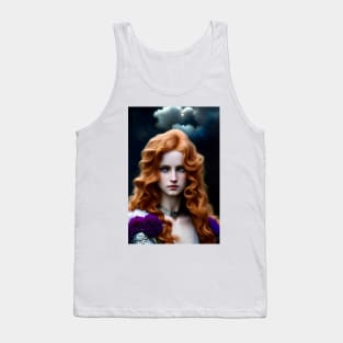 Lady Knight With Purple Flowers Tank Top